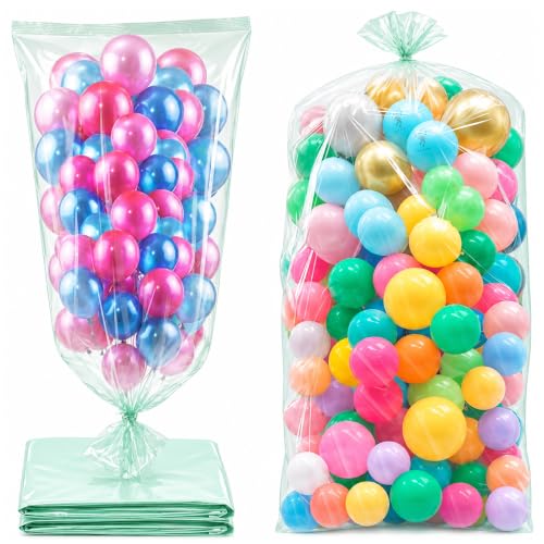 Image of 2 Pcs 98.4 x 59 Inches Mint Green Large Balloon Bags for Transport | Christmas Tree Disposal and Storage Bag, Balloon Drop Bag, Giant Carrying Storage Bags for Wedding Birthday Party Supplies