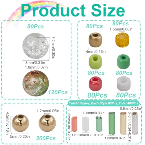 SUNNYCLUE 1 Box 1360Pcs Christmas Beading Kits Christmas Bead Xmas Beads Glass Bugle Bead Seed Bead Bulk Spacer Loose Beads for jewellery Making Kit Necklace Earrings Bracelets DIY Gift Craft Supplies - Image 2