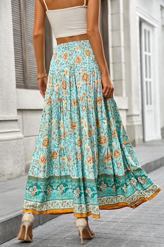 Image of CFLONGE Summer Maxi Skirts for Women 2026 Trendy Floral A Line Boho Skirt