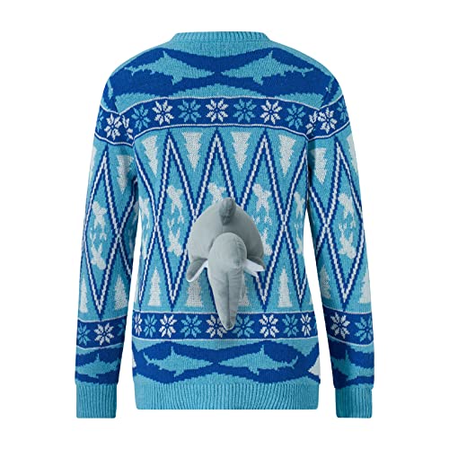 Adult Ugly Christmas 3D Sweater Cute 3D Dinosaur Elk Shark Long Sleeve Knit Pullover Tops Xmas Funny Crazy Knitwear3