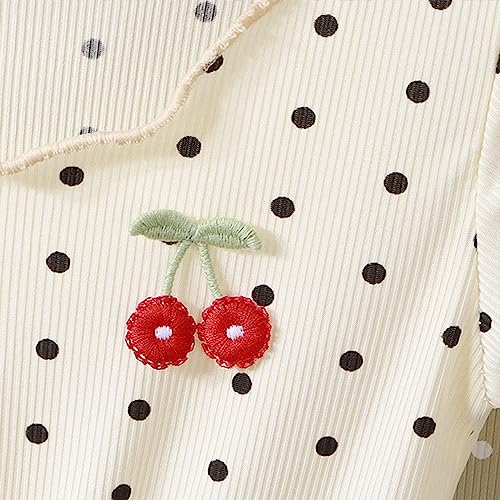 Short Sleeve Dresses for Kids Girls Round Neck Cherry Printed Polka Dot Casual Dress Toddler Girls Cute Stylish Outfts3