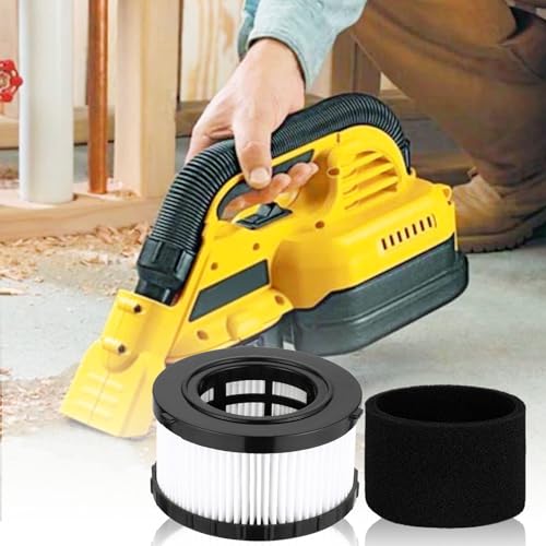 Image of DC5151H HEPA Filter for DEWALT DC5151H DC515 DCV517 DCV517B Wet Dry Vacuum, Includes 4 Pcs DC5151H Filter, 4 Foam Sleeve Filter, 1 Cleaning Brush