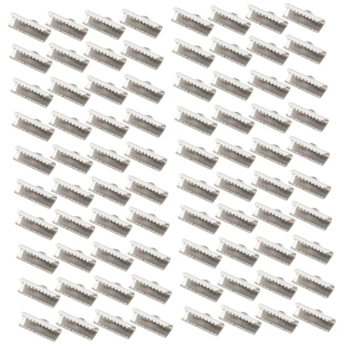 TOPPERFUN 4sets Jewelry Making Clamps Pinch Crimp Ends Ribbon Clamps for DIY Bracelet Necklace 100pcs*4