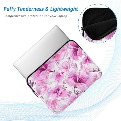 Funda para laptop 13-14 pulgadas floral rosa hibiscus miniatura 5