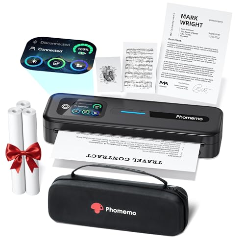 Image of Phomemo M832D Touchscreen Inkless Portable Printer with Case & 3 Roll Paper