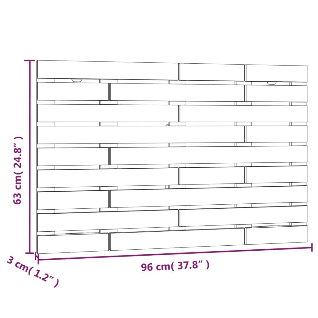 824725 Testiera da Parete Grigia 96x3x63 cm in Legno Massello di Pino Testata in Legno,Testata Letto Matrimoniale Muebles Dormitorio Spalliera Letto Testiere per Letto Matrimoniale