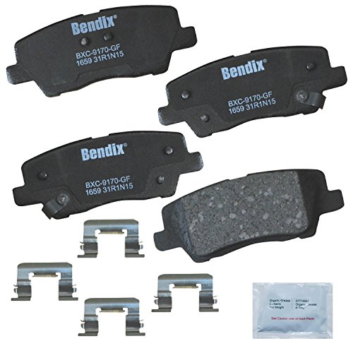 Image of Bendix Priority1 CFC1659 Ceramic Rear Brake Pads for Cadillac ATS 2018-2013, CTS 2019-2014