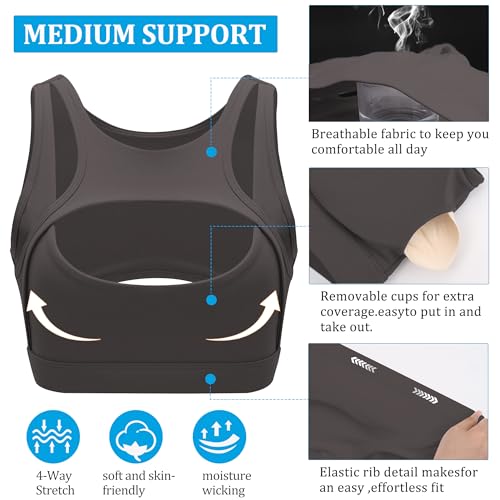 Image of Betaven Push up Sports Bra for Women Sexy Hollow Crop Tops with Removable Cups Workout Fitness Yoga Bra Medium Support