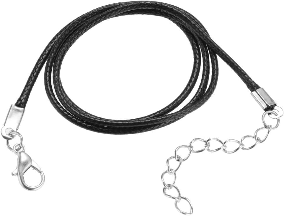 Image of Satra Traders Black Necklace String Rope with Clasp, 2 Inch for Charms Pendants, Bracelets, Necklaces, Jewelry Making Supplies | Size : 24inch | Qty : 10pcs