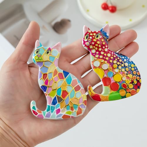 Imán de nevera gato 3D de resina Bamsod miniatura 5