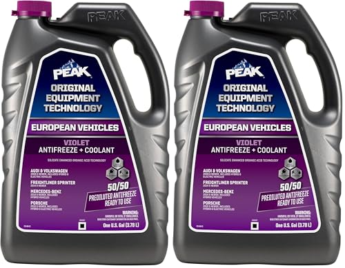 Heater, Output Perceived as Insufficient - 2006-2008 Volkswagen Passat 5 PEAK OET Extended Life Violet 50/50 Prediluted Antifreeze/Coolant for European Vehicles, 1 Gal. (Pack of 2)