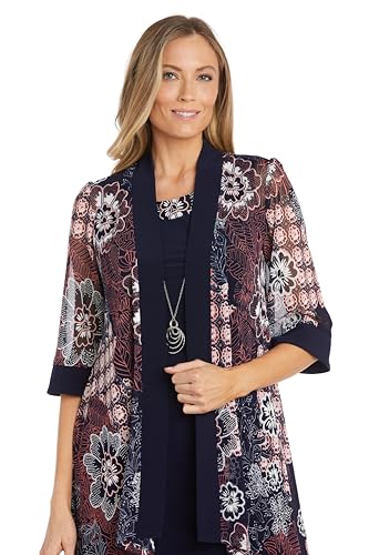 R&M Richards Daytime Knee Length Floral Printed Jacket Dress2