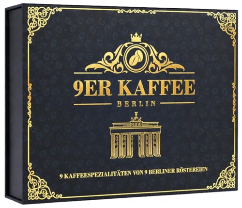 Kaffee Geschenk-Set von 9 Berliner Kaffeeröstereien | 9 Specialty Coffees für Kaffeeliebhaber | Kaffeebohnen Probierset | Geschenkidee für Männer & Frauen | Geschenkbox | Geburtstag | Ganze Bohne