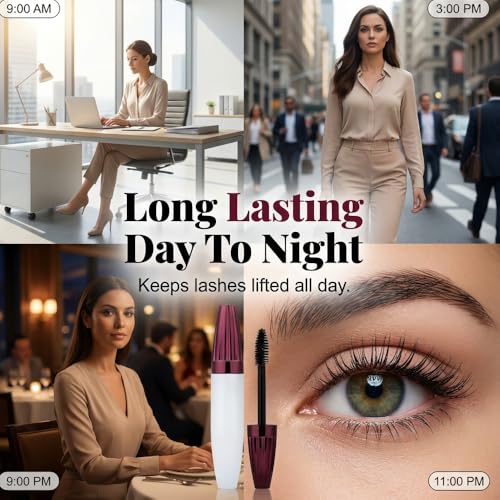 Image of Mascara for Older Women 60 Plus, Waterproof Mascara for Volume and Length, 3D Curling Eyelash Long-lasting, Washable, Smudge Proof & No Flaking (Black*2)