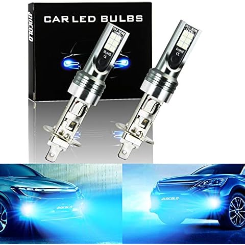 HOCOLO A Ice Blue White Fog Light DRL 8000K 6000K LED Bulbs-H7 H8 H3 H4 H1 9005 9006 2504 5202 (A-H1-Fog/DRL, Ice Blue Lighting) Cover