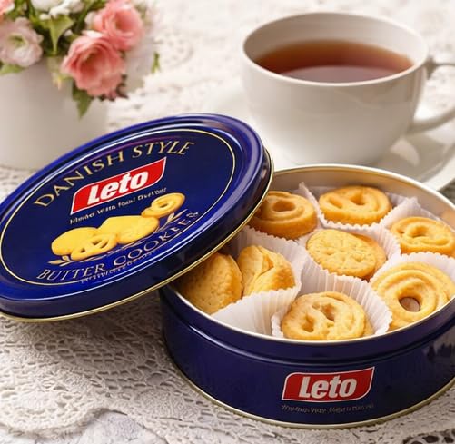 Image of Leto - set of 2 - Butter cookies - Biscuits - Made with Real Butter, Classic European Recipe Leto Danish Style Butter Cookies - 12 oz (340g)