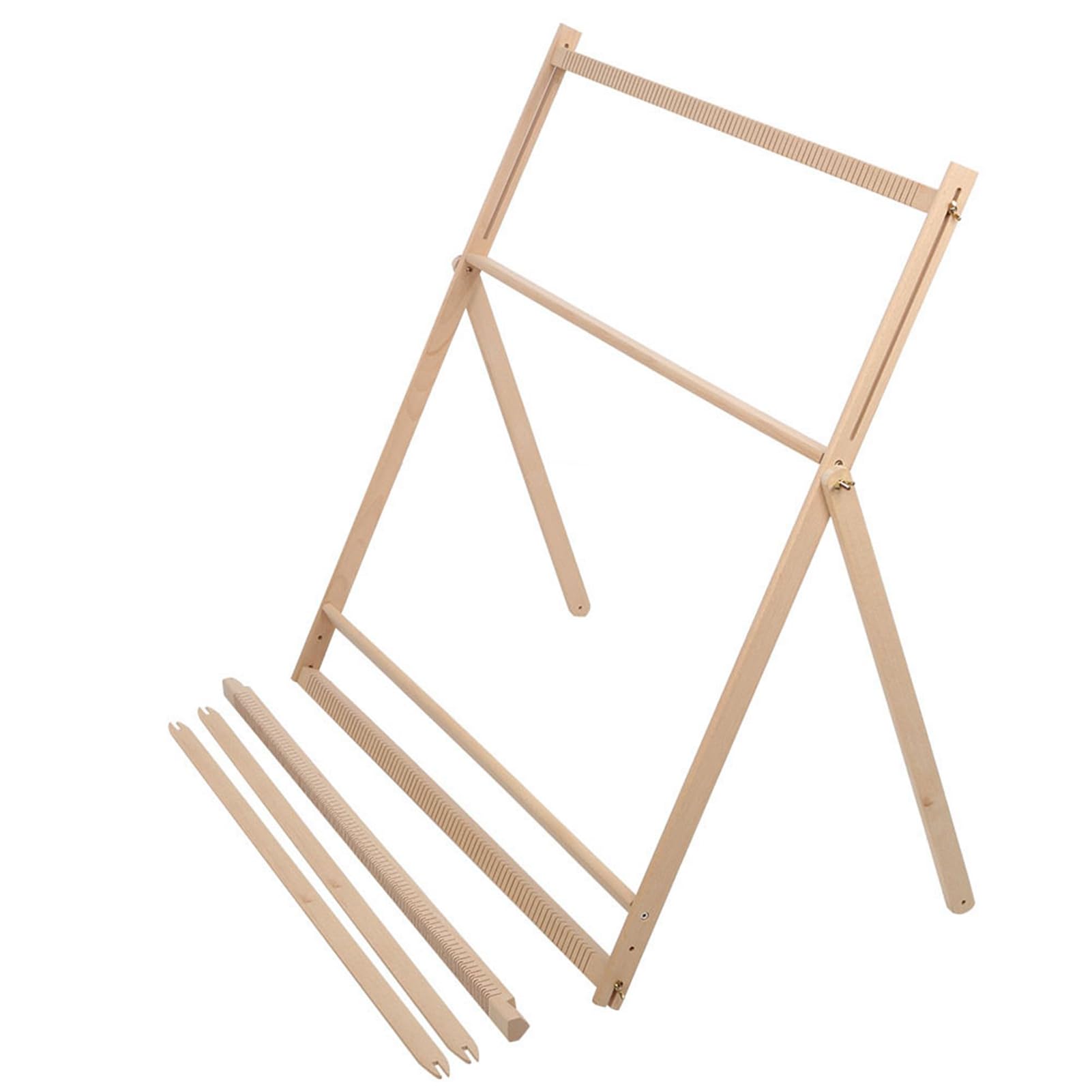 Holzstrickmaschine Handwebstuhl, Verstellbar 30,9 Zoll Breite 23,6 Bis 33,5 Zoll Höhe, Tapisserie-Schal-Strickwerkzeug für Erwachsene Anfänger