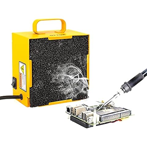 KOTTO Solder Smoke Absorber Remover Fume Extractor Smoke Prevention Absorber DIY Working Fan for Soldering Station (Yellow) Cover