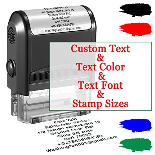 Benutzerdefinierte Briefmarken Personalisierte Selbstfärbende Adressstempel Kundenspezifische Tinte Stempel für Unternehmen mit Name Datum Unterschrift Rückkehr Adresse Label Stamper