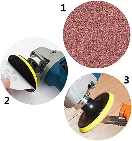 Boxonly 3 Inch 75mm Sanding Discs, 100 Pcs Red Hook and Loop Sandpaper Pads, 10 Grits (80-3000), for Drill Grinder - Image 3