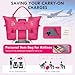 WOOMADA Weekender Overnight Bag for Women, Carry on Shoulder Travel Duffel with Shoes Compartment,Gym Bag with Toiletry Bag(hot pink)