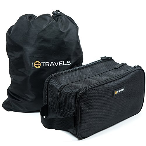IQTRAVELS Dopp Kit (12 Inches) 3 Compartments + Waterproof Bag – Easy Organization Travel Toiletry Bag for Men or Women – Excellent Portable Shaving Bag & Toiletries Storage