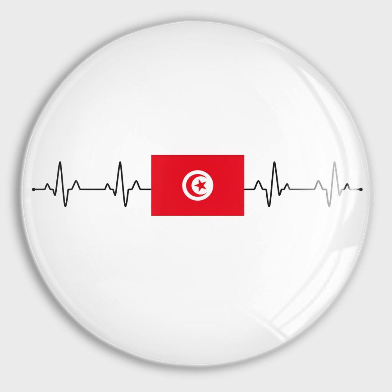 Imanes de cristal Heatbeat de la bandera de Túnez con acabado pulido de alta calidad