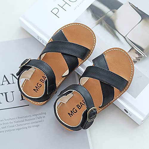 Girls' Sandals Children Beach Non-Slip Kids Shoes Open-Toed Princess Soft-Soled Girls Sandals Girl's Shoes (Black, 8.5 Toddler)3