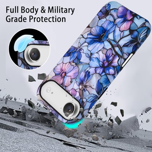Coque iPhone 17 Air Tcaraersing en verre teinté mosaïque florale mate