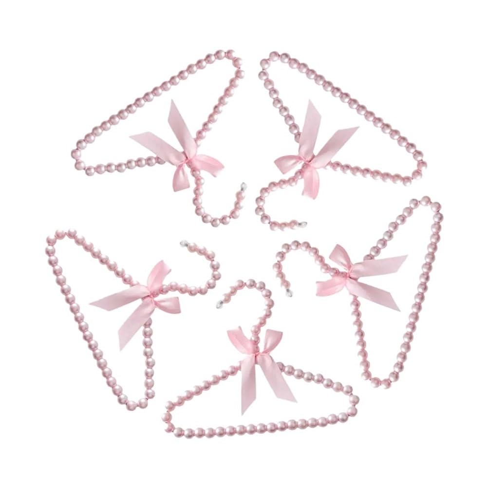 5Pcs Pet Apparel Hangers Clothes Display Store Home Organizer 20Cm Pink