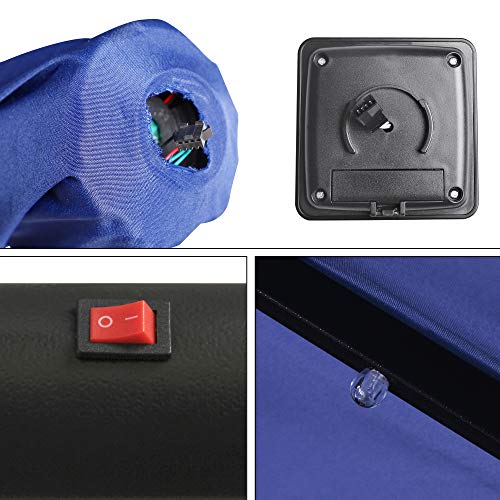 Blissun 7.5 Ft Solar Umbrella 18 Led Lighted Patio Umbrella Table Market Umbrella With Tilt And Crank Outdoor Umbrella For Garden, Deck, Backyard, Pool And Beach, Navy Blue #TOP3