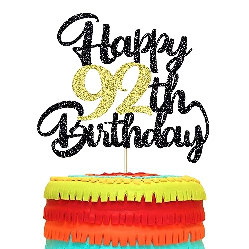 Image of 92th Happy birthday cake topper happy birthday cake decoration 92th birthday party decoration gift plugin (92)