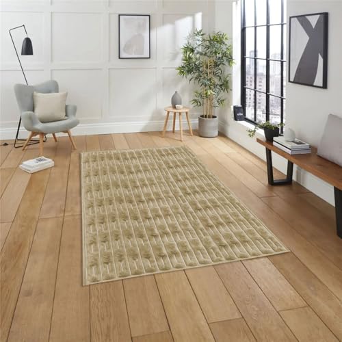 Image of Luxe Home Rabbit Tail Fur Carpet Super Soft, Washable, Anti Skid Carpets for Home, Bedroom, Livingroom - (3x5 Feet, Beige)