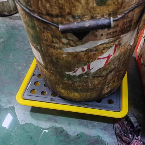 Industrial Spill Containment Pallet for Oil and Chemical Drums - 50 Kg Capacity, Modular Devise for Garage, Basement(4 L/33x33x5.8 Cm)