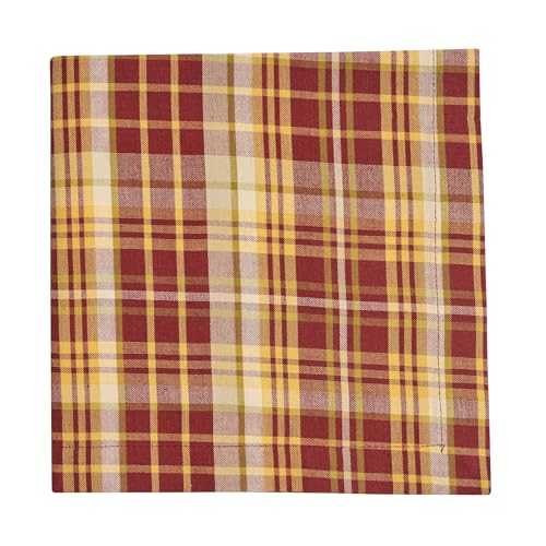 Set de 4 servilletas cuadradas Plaid rojo y dorado miniatura 2