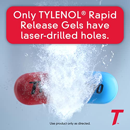 Tylenol Extra Strength Acetaminophen Rapid Release Gels, Fast, Strong Pain Relief, Fever Reducer, 500 mg Gelcaps with La - Additional View