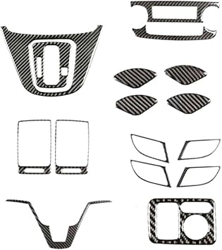 16Pcs Car Interior Full Set Kit Cover Trim, Carbon Fiber Central Side Dashboard Air Vent AC Outlet Cover Panel Frame Trim Kits For Honda For CR-V 2007-2011