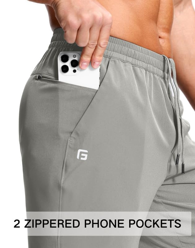 Image of GGJ Men's Lightweight Athletic Shorts with 2 Zipper Pockets 7 inch /9 inch /5 inch Gym Workout Running Quick Dry Tennis Shorts for Men