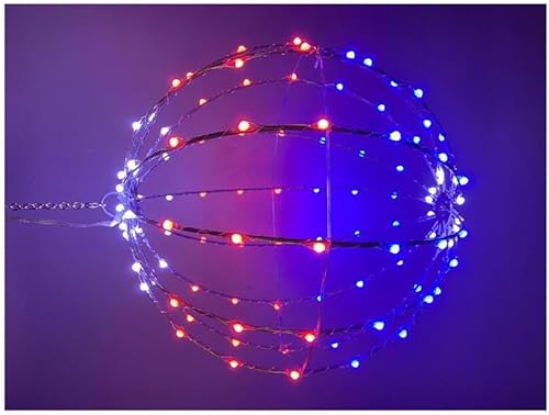 Miniatura 3 de Holiday Bright Lights Living Accents - Plancha plateada navideña de 12 pulgadas, esfera iluminada multicolor para decoración al aire libre, 108