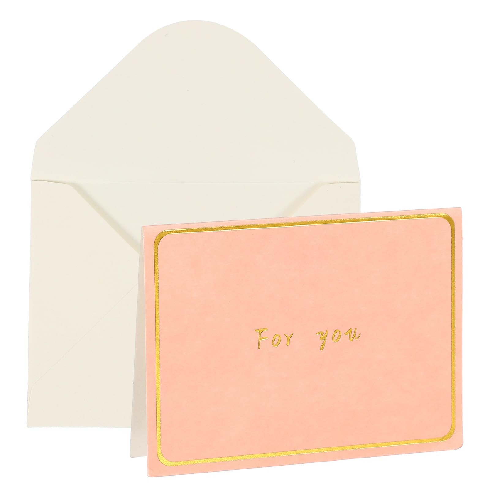 YOKIVE 3x4 For you Cards, 20 Pcs, Pink, Small Greeting Card Blank Cards and Envelopes Minimalist Gold Border for Friends Business Adult Men Woman Gift Party Wedding