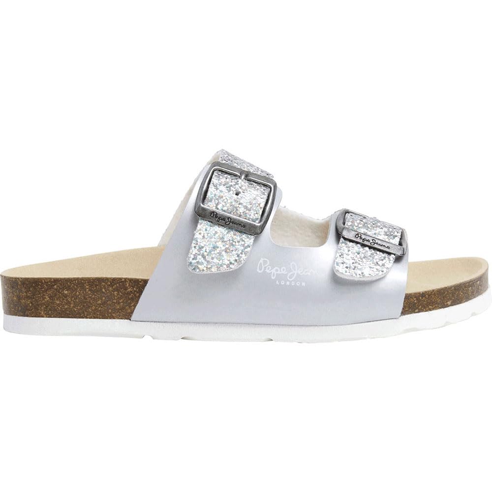 Pepe Jeans OBAN Stars G Shoes, Grey(Silver), 2.5 UK