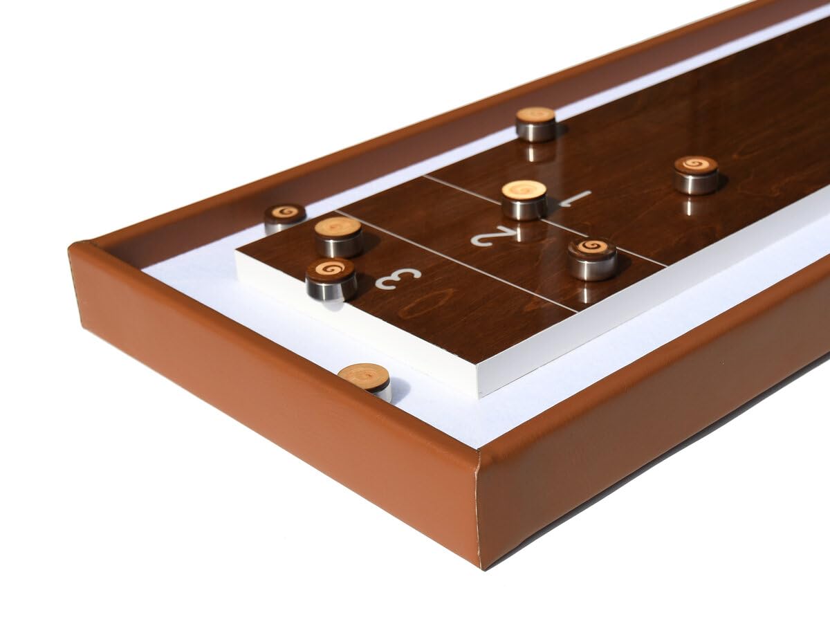Masters Table Shuffleboard - Walnut with Cognac Rim