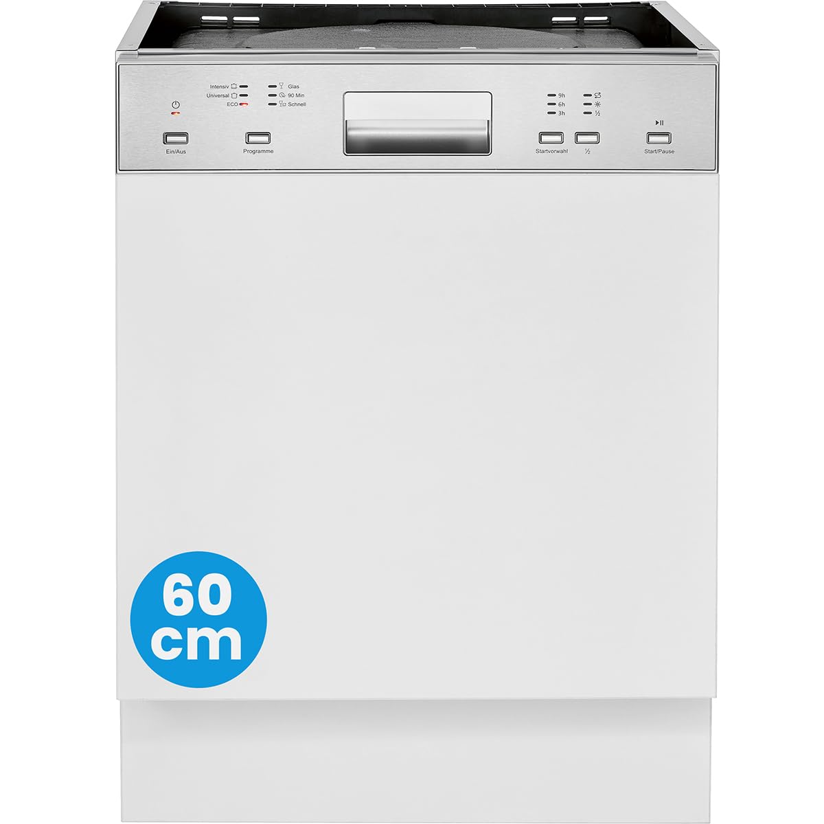 Bomann Spülmaschine Geschirrspüler 60cm, teilintegrierte Ausführung, sehr leise, Spülmaschine teilintegriert 60 cm, automatische Türöffnung, inkl. Aquastop, 40°-65°C, 6 Programme - GSPE 7423 TI