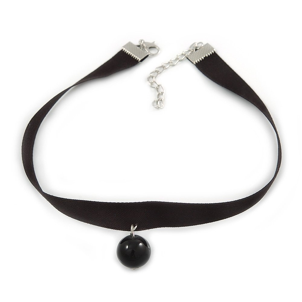 Collier Long Perles Bois Multicolores - Cordon Coton Noir Avec Oiseau - Longueur Adjustable 96cm