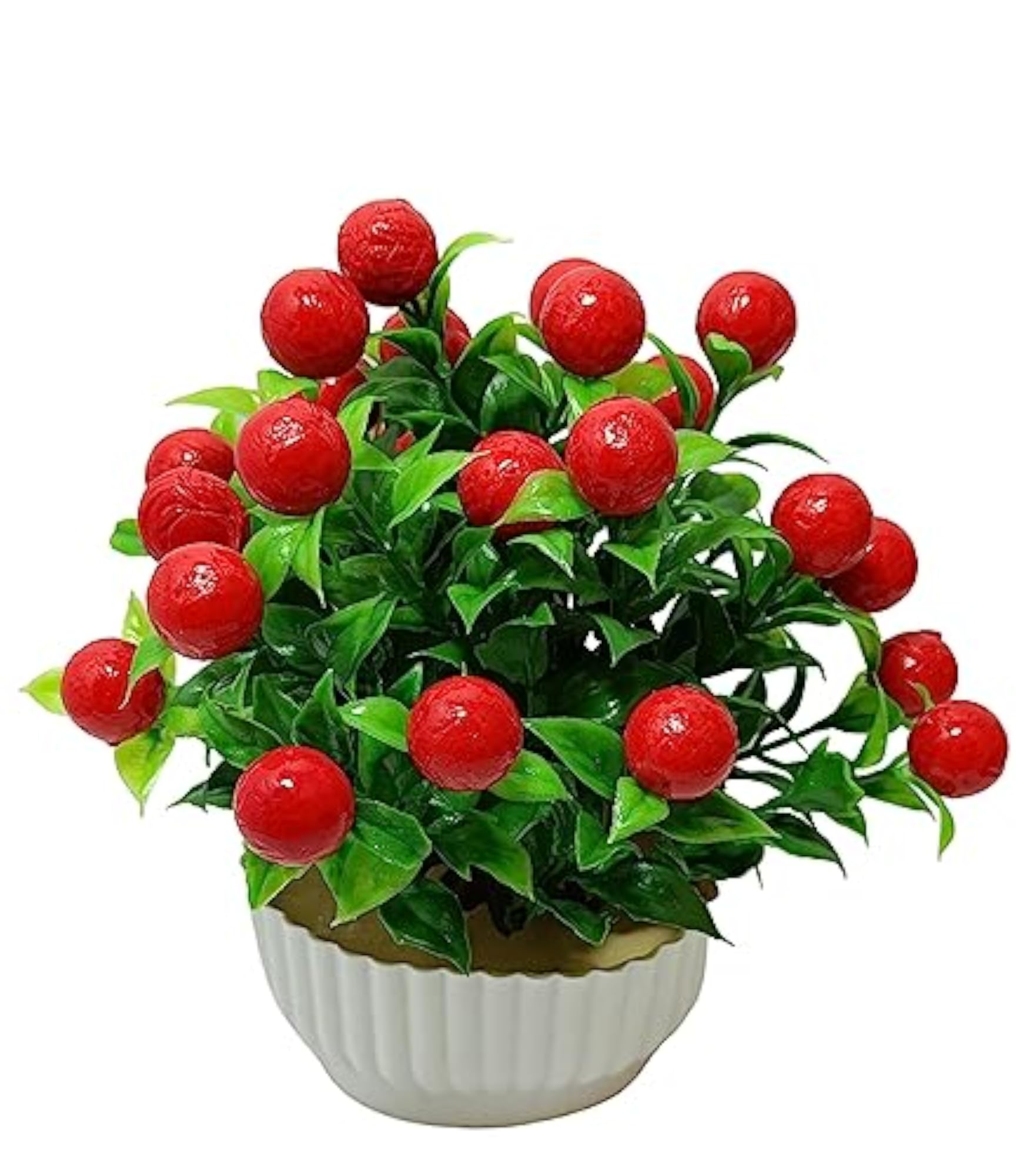 Exotica Cherry Red Green Multi Colour Flower Artificial Plants