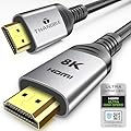THANDBLE 10K 8K HDMI 2.1 Cable 6.6 FT, 48Gbps Certified Ultra High Speed HDMI® Cables Cord, 8K@60Hz 4K@120Hz DTS:X, HDCP 2.2&2.3, HDR 10, eARC 12Bit Compatible for Laptop/Monitor/PS5/Xbox/UHD TV/PC
