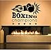 Cotizaciones de boxeo Vinilantes de pared Campeonato de boxeo Boxeo Deporte Concurso Pegatina de pared Vinilo para sala de estar Decoración interior 42x33cm