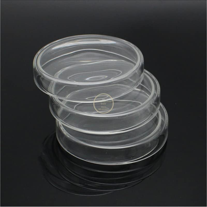 Platos de Petri de Vidrio de 45 mm a 150 mm de diámetro Platos de Petri de Alto borosilicato de Cultivo Celular for la Escuela (Size : 120mm 4pcs)