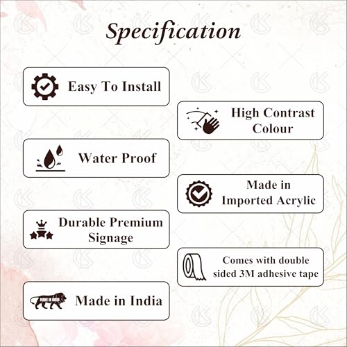 Image of Golden Black Push Pull Acrylic Sign Board | Waterproof Door Sign with Strong Adhesive for Office Hospital Restaurant Hotel Mall Shop | Premium 5cm x 16.5cm Signage