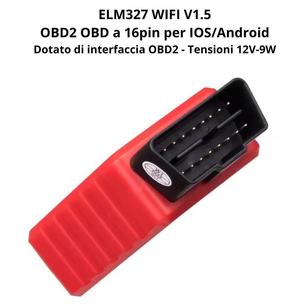 ELM327 WIFI V1.5 Strumento Diagnostico OBD2 Wireless, Lettore di Codici Scanner OBD2 Compatibile con Dispositivi IOS Android Windows, Connettore OBD 16 pin per diagnosi veicoli Multi Marche dal 1996+
